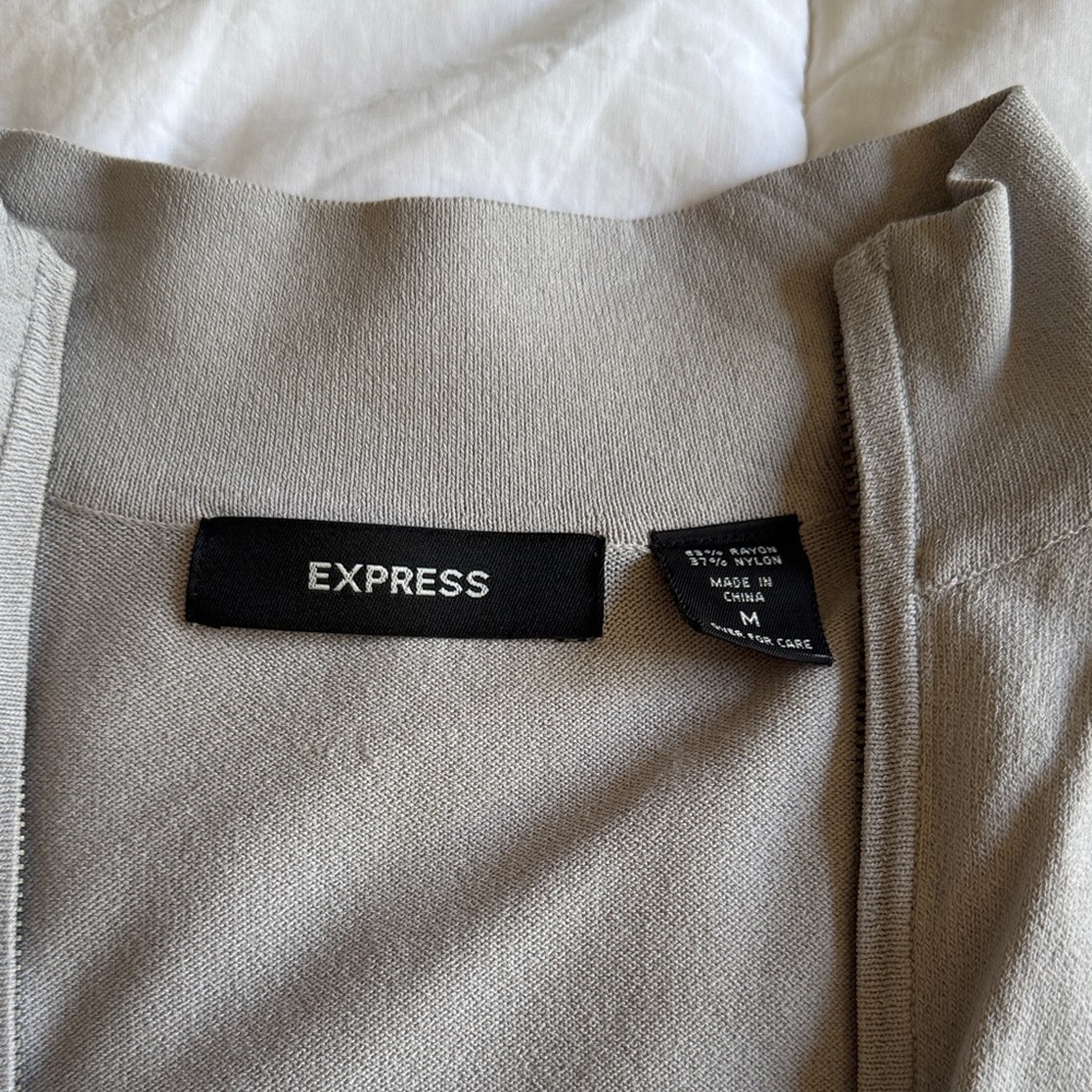 Express Women's Beige Open-Front Jacket - Picture 4 of 8